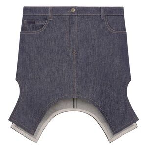 Asymmetrical Denim Skirt - Blue